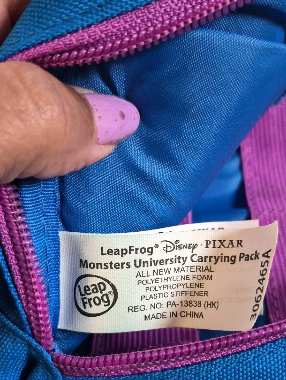 Monsters University Sulley Kids Backpack - Blue & Purple